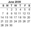 June 2009 Calendar