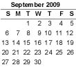 September 2008 Calendar
