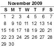 November 2009 Calendar