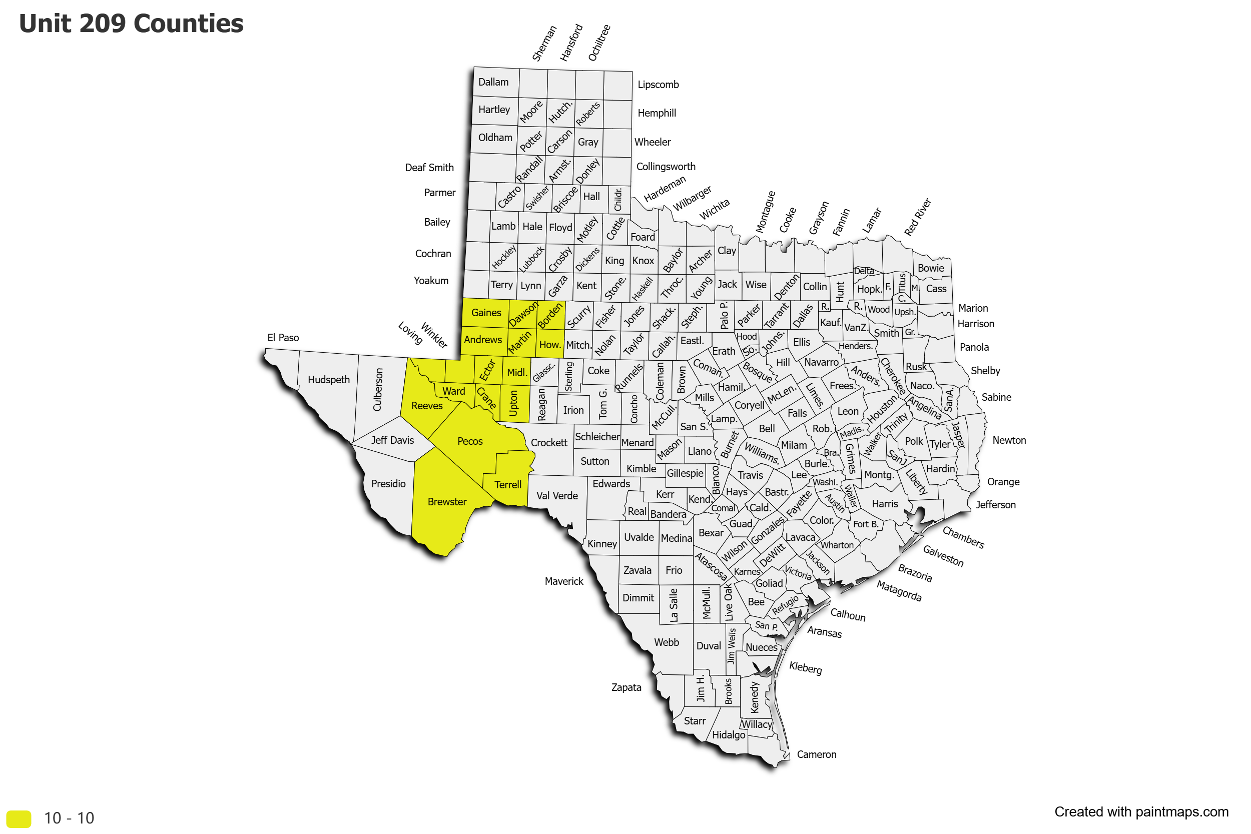 Unit 209 Counties Map
